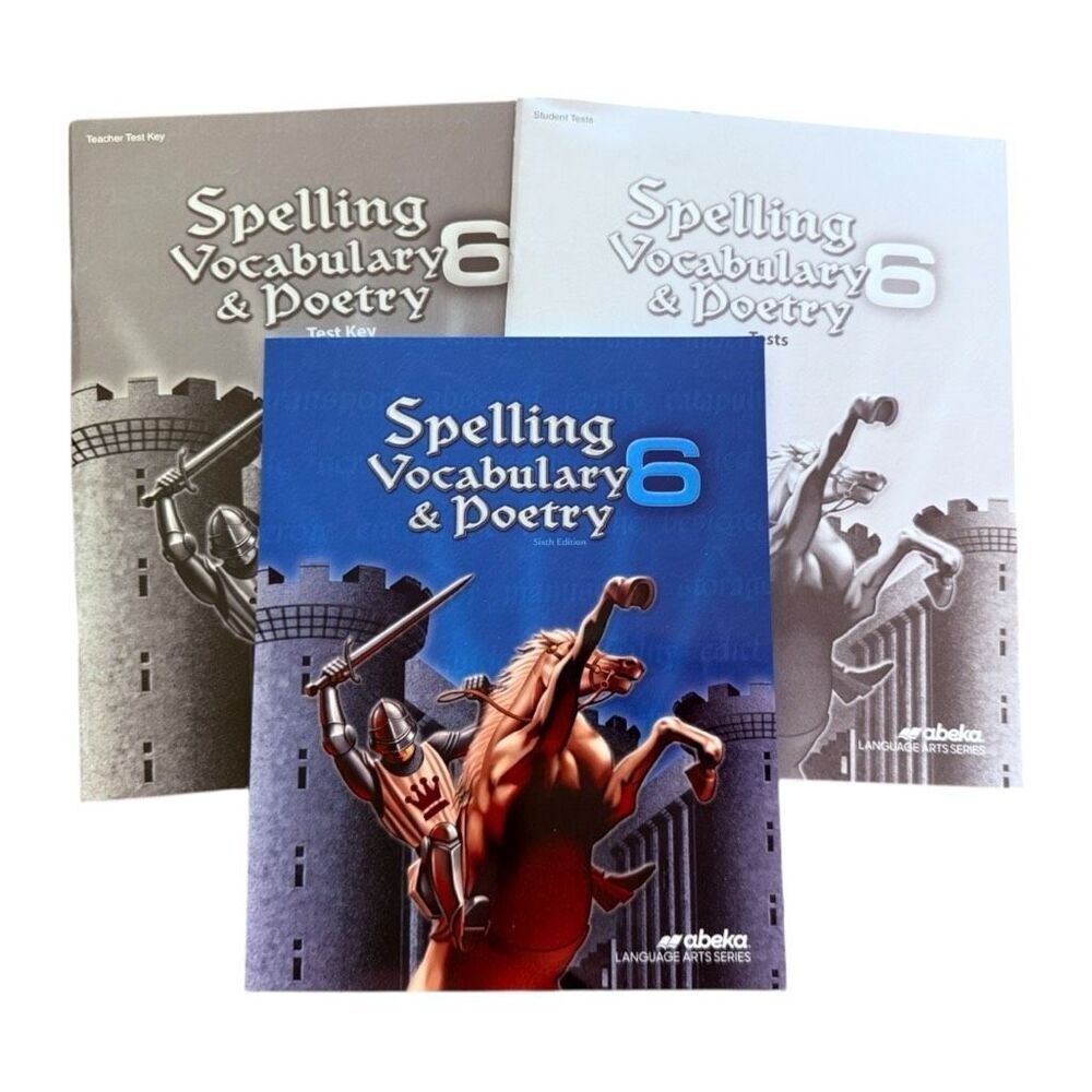 New Abeka Grade 6 6th Grade Spelling Vocabulary and Poetry Student Textbook Test